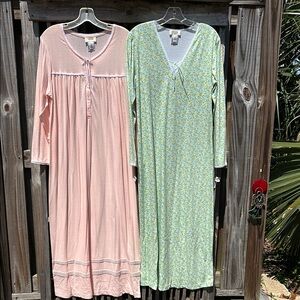 New Two Talbots intimates long gowns soft details with ribbon and lace with tags